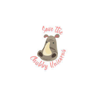 Save the chubby unicorns model negru pe tricou