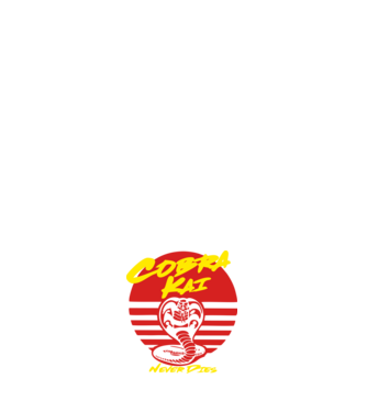 cobra kai sunset logo model negru pe tricou