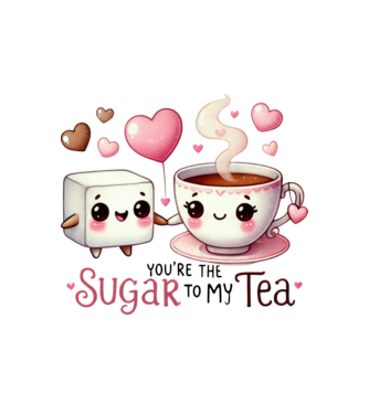 Sugar to my Tea model alb pe tricou