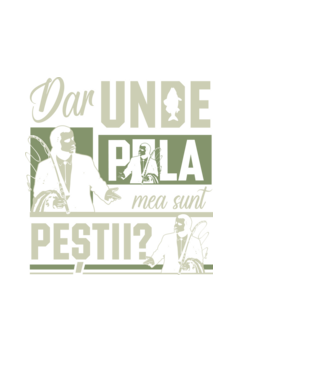 Dar unde p la mea sunt peștii model alb pe tricou