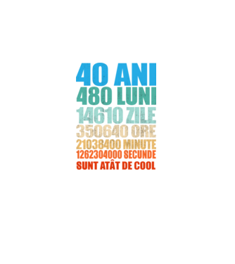 De 40 ani - luni - zile - ore - minute - secunde - sunt atât de cool model negru pe tricou
