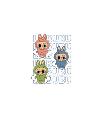 LABUBU model negru pe tricou
