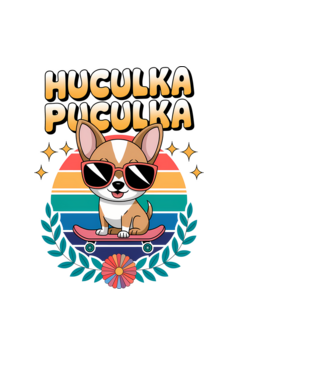Huculka Puculka Câine 2 model negru pe tricou