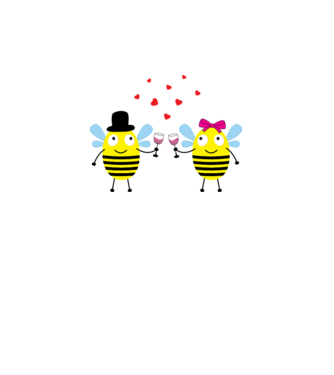 Bee Love model alb pe tricou