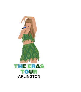 Taylor Swift The Eras Tour Arlington 2 model negru pe tricou