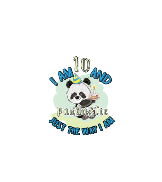 PANDASTIC 10 model alb pe tricou