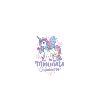 Minunata Mamicorn model roz deschis pe tricou