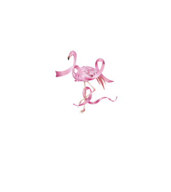 Împotriva Cancerului de sân flamingo model albastru jeanși pe tricou