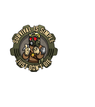 Survival model alb pe tricou