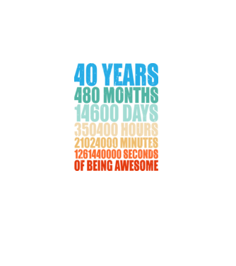 40 years of being awesome model negru pe tricou