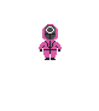 squid game pixel model negru pe tricou