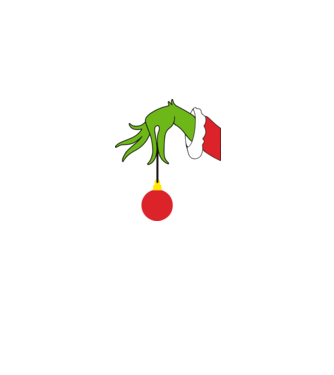Grinch hand model gri pe tricou