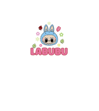 Labubu model negru pe tricou