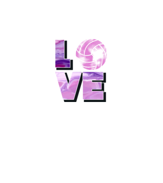 Love volleyball model negru pe tricou