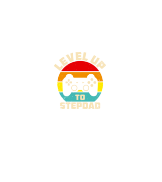 Level Up Stepdad model negru pe tricou