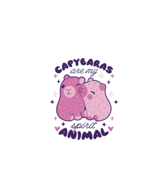 Capybaras are my spirit animal model alb pe tricou