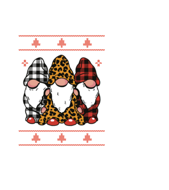 Ugly sweater gnomes model negru pe tricou