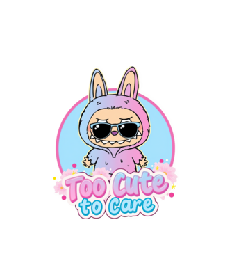 Too cute to care model alb pe tricou