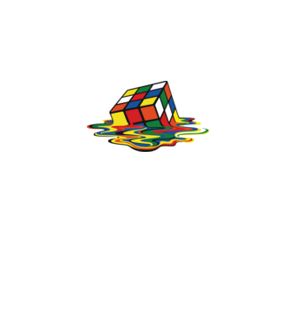 Melting Rubik model negru pe tricou