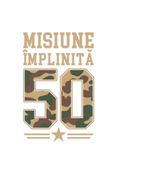 Misiune împlinită 50 model negru pe tricou