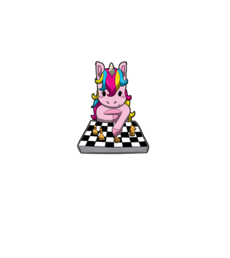 Chessicorn model negru pe tricou