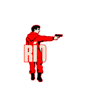rio la casa de papel model alb pe tricou