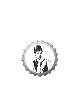 Audrey model alb pe tricou