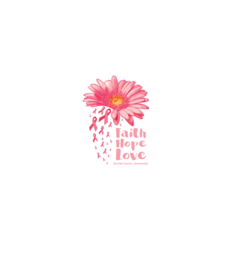 Gerbera faith hope love model negru pe tricou