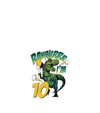 'Birthday Dinosaur rawww i''m 10' model alb pe tricou