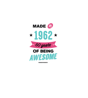 MADE in 1962 model alb pe tricou