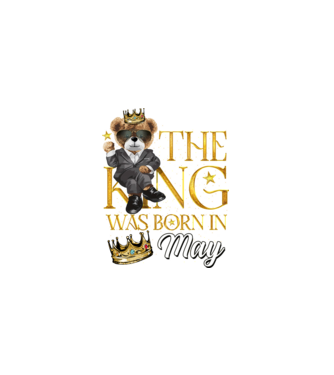 The king was born int MAY model negru pe tricou