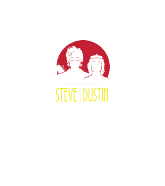 steve and dustin model negru pe tricou