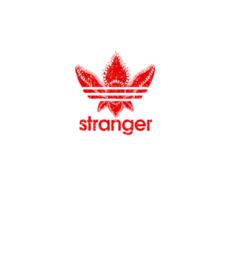 stranger logo red model negru pe tricou