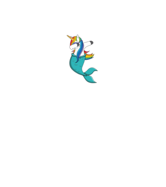Unicorn Sirenă DAB model negru pe tricou