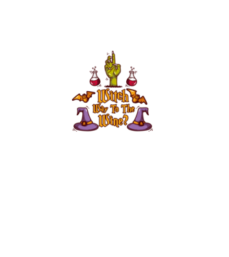 Witch way to the wine model roz pe tricou
