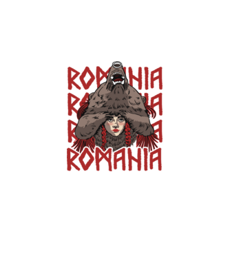 Dansul Ursului romania model negru pe tricou