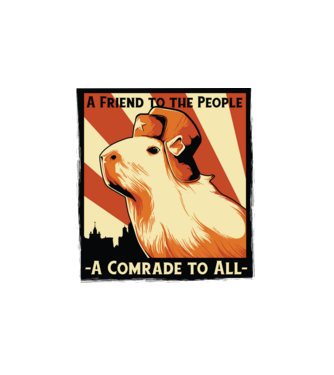 Soviet Capybara model alb pe tricou