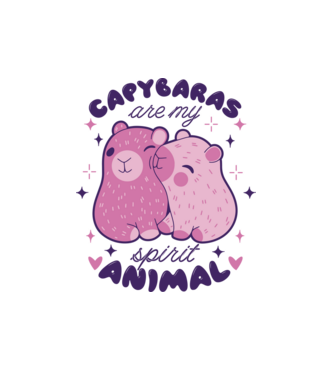 Capybaras are my spirit animal model alb pe tricou