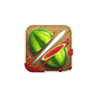 Fruit Ninja Icon model alb pe tricou