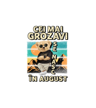 RETRO teddy AUGUST model alb pe tricou
