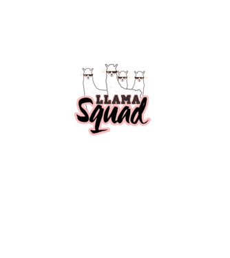 Llama squad model negru pe tricou