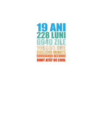 De 19 ani - luni - zile - ore - minute - secunde - sunt atât de cool model turcoaz pe tricou