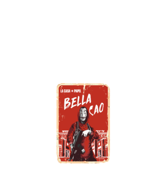 bella ciao poster retro model negru pe tricou