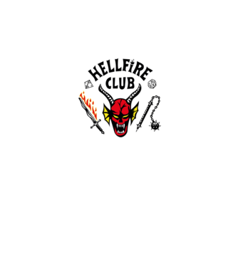 HELLFIRE CLUB model alb pe tricou