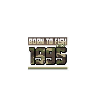 Born to fish since 1995 model nisipiu pe tricou
