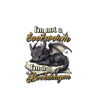 I am not a bookworm i am a bookdragon model alb pe tricou