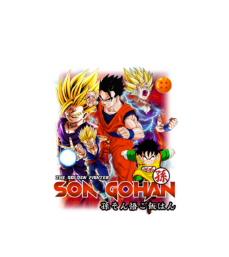 gohan dragonball model alb pe tricou