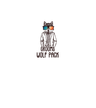Grooms wolf pack model alb pe tricou