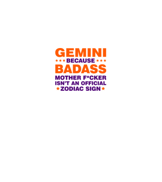 Badass zodiac GEMINI model alb pe tricou