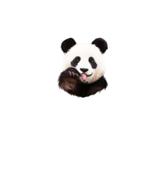Panda face model turcoaz pe tricou